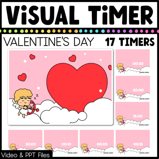 Valentine's Day Visual Timer Classroom Management Tool Transition Countdown