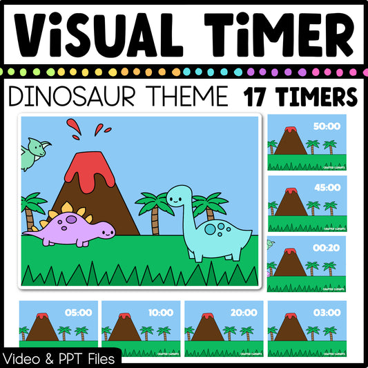 Dinosaur Visual Timer Countdown Classroom Management Tool Transition PPT Video