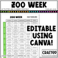 Editable Zoo Week Play Activities and Planner Toddler Canva Template 2-4yo