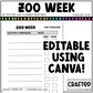 Editable Zoo Week Play Activities and Planner Toddler Canva Template 2-4yo